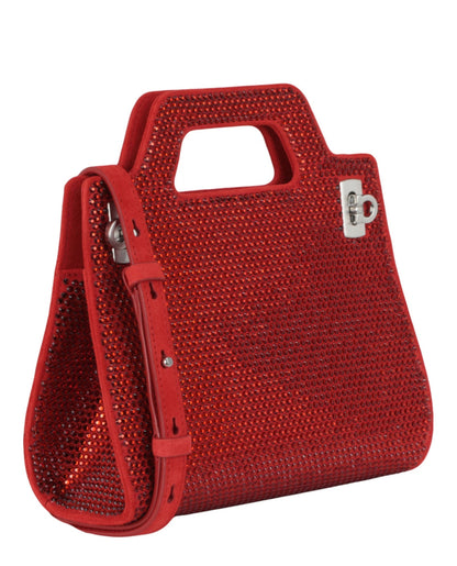 Ferragamo Wanda Mini Stain and Strass Top-Handle Bag