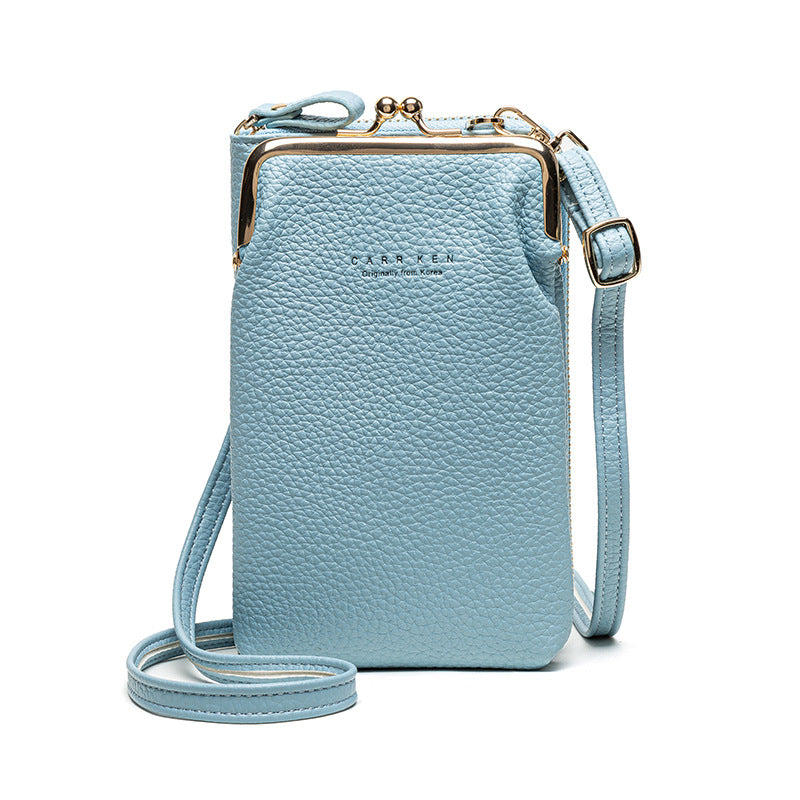 Fashion Lychee Pattern Solid Color Crossbody Bag | Premium Pebbled Texture Shoulder Bag | Minimalist Diagonal Sling Purse for Women | Elegant Daily Travel Messenger Bag