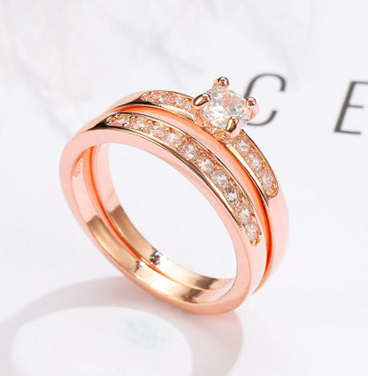 Luxury Rose Gold Ring with Diamonds | High-Sense Diamond Eternity Band | Trendy Minimalist Rose Gold Engagement Ring | Premium Sparkling Diamond Promise Ring | 2026 High-Fashion Radiant Women’s Jewelry
