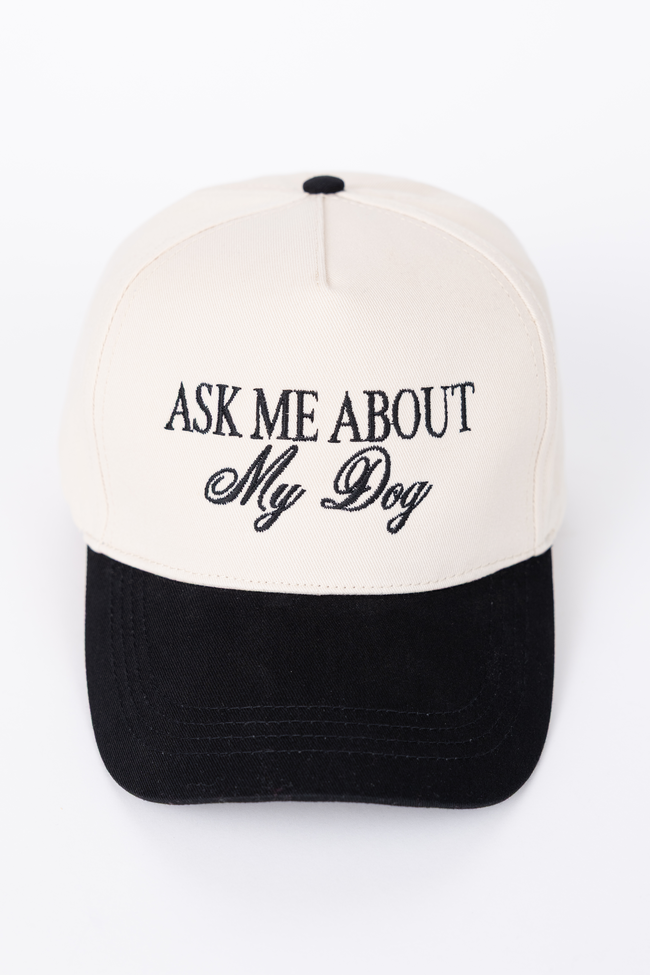 Ask Me About My Dog Black Trucker Hat
