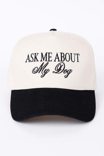 Ask Me About My Dog Black Trucker Hat
