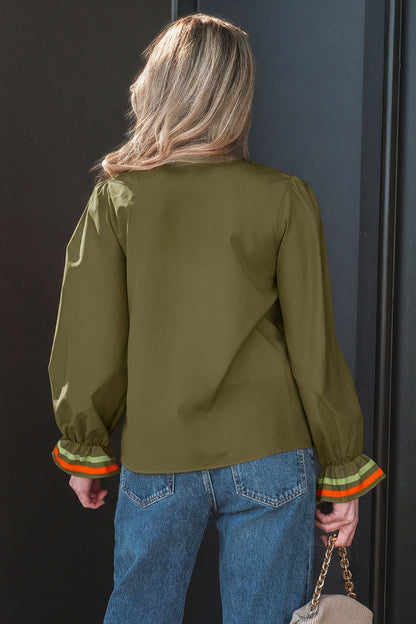 Threaded Pear Marie Long Sleeve Blouse Long Sleeve Top