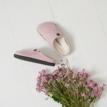Birkenstock Zermatt Kids Shearling Wool Felt Soft Pink