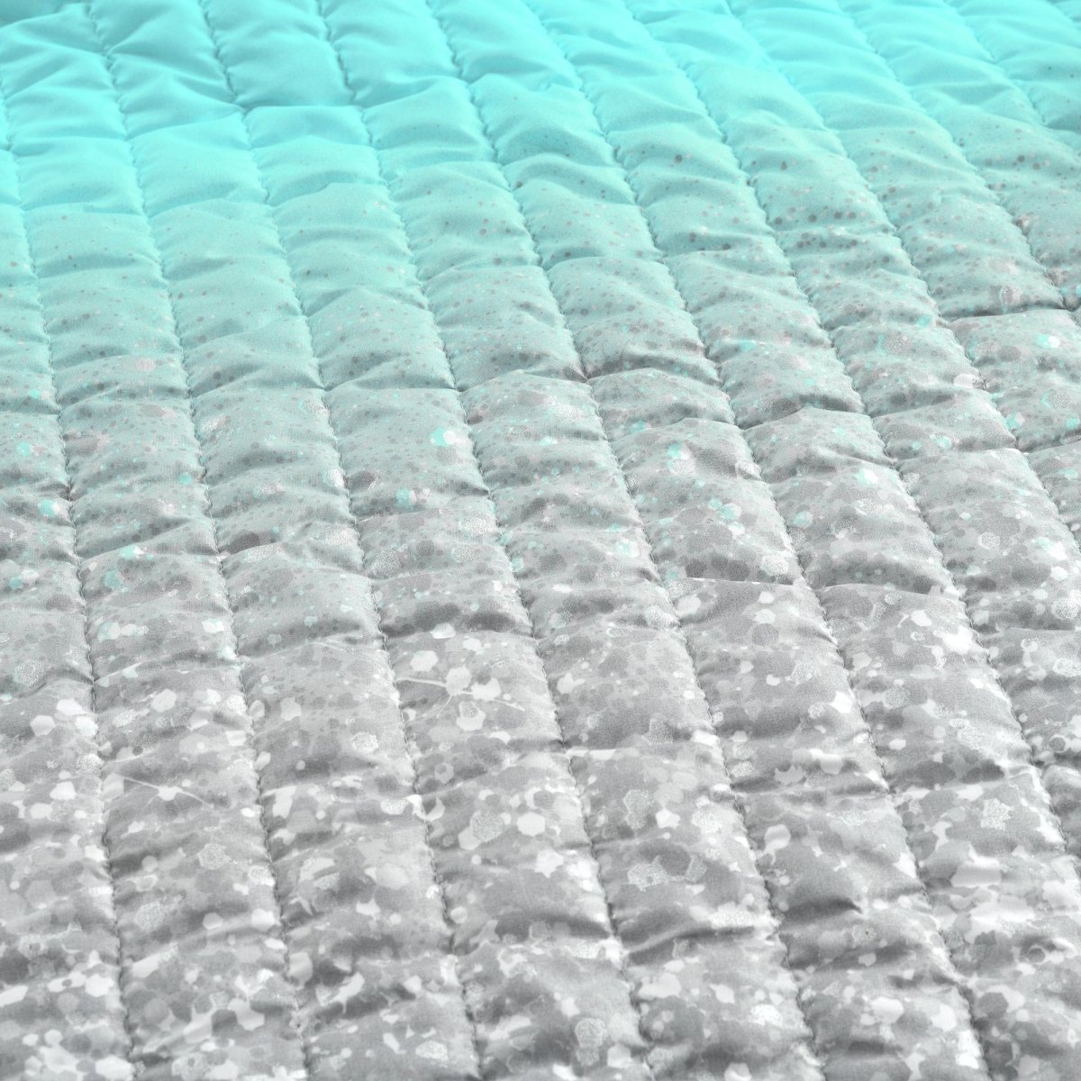 Glitter Ombre Metallic Print Quilt Set With Pillowcases
