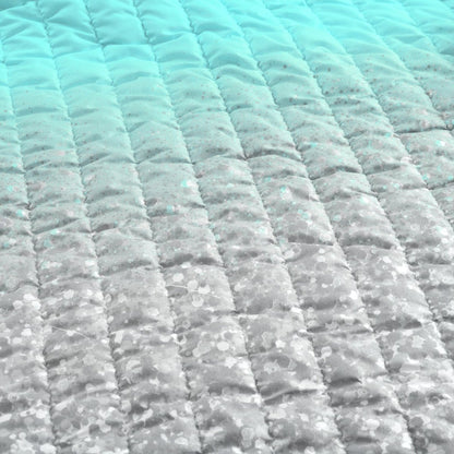 Glitter Ombre Metallic Print Quilt Set With Pillowcases