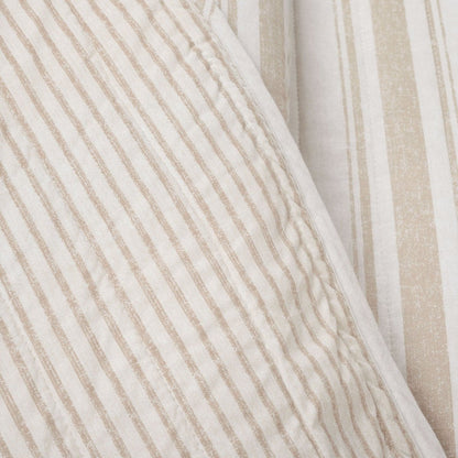 Farmhouse Stripe Reversible Cotton Quilt Set