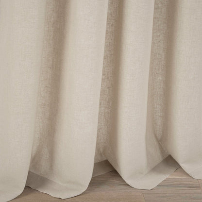 Belgian Flax Prewashed Linen Rich Cotton Blend Window Curtain Panel