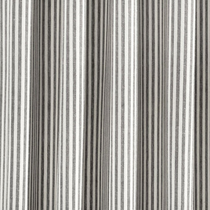 Farmhouse Vintage Stripe Recycled Cotton Blend Window Curtain Panel Set