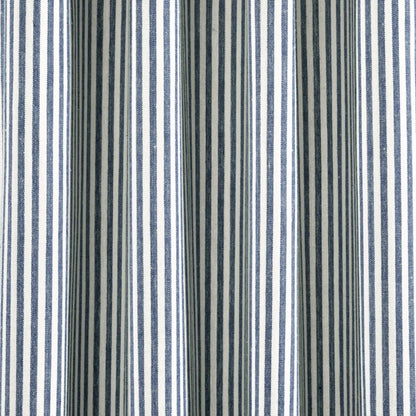 Farmhouse Vintage Stripe Recycled Cotton Blend Window Curtain Panel Set