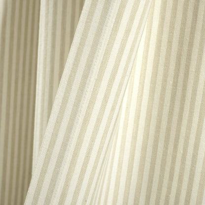 Farmhouse Vintage Stripe Recycled Cotton Blend Window Curtain Panel Set
