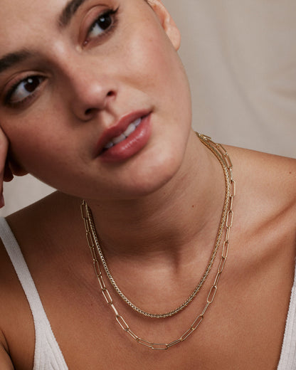 Connected Bold Paperclip Chain Necklace