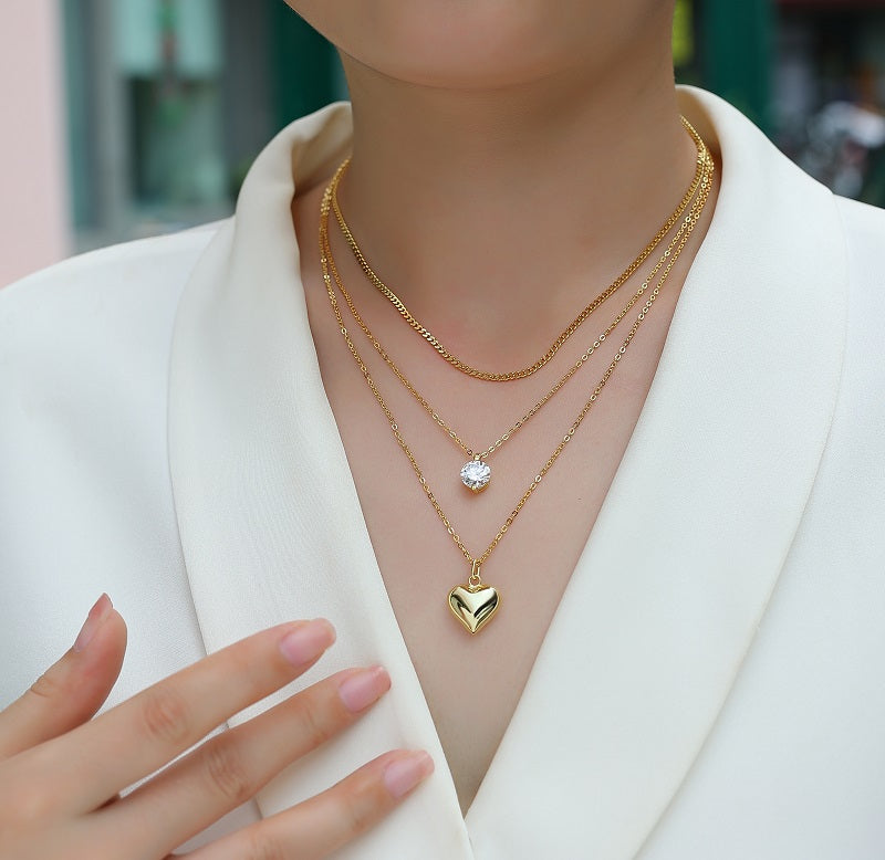2 Carat Luxury Moissanite Pendant Necklace | S925 Sterling Silver 18K Gold Plated | Minimalist Trend Diamond Alternative Jewelry for Women