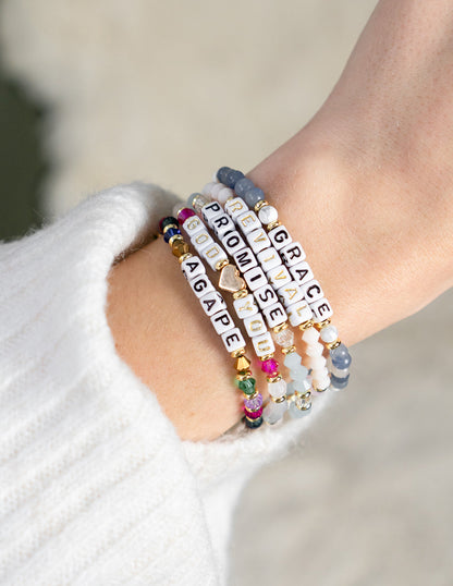 Elevated Faith Agape Letter Bracelet