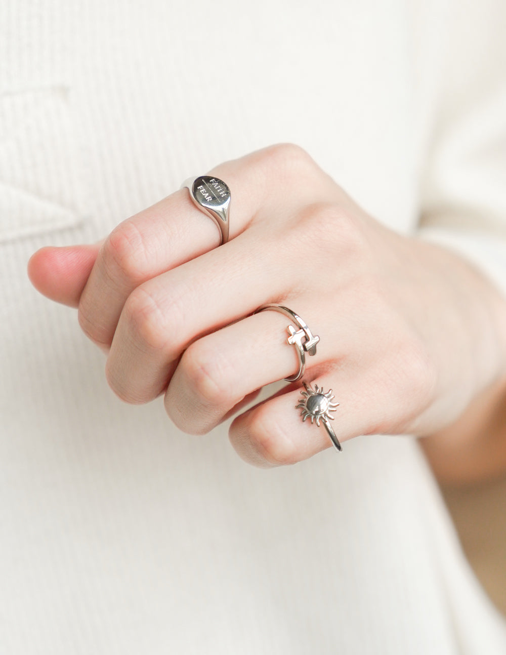 Elevated Faith Silver Faith Over Fear Ring