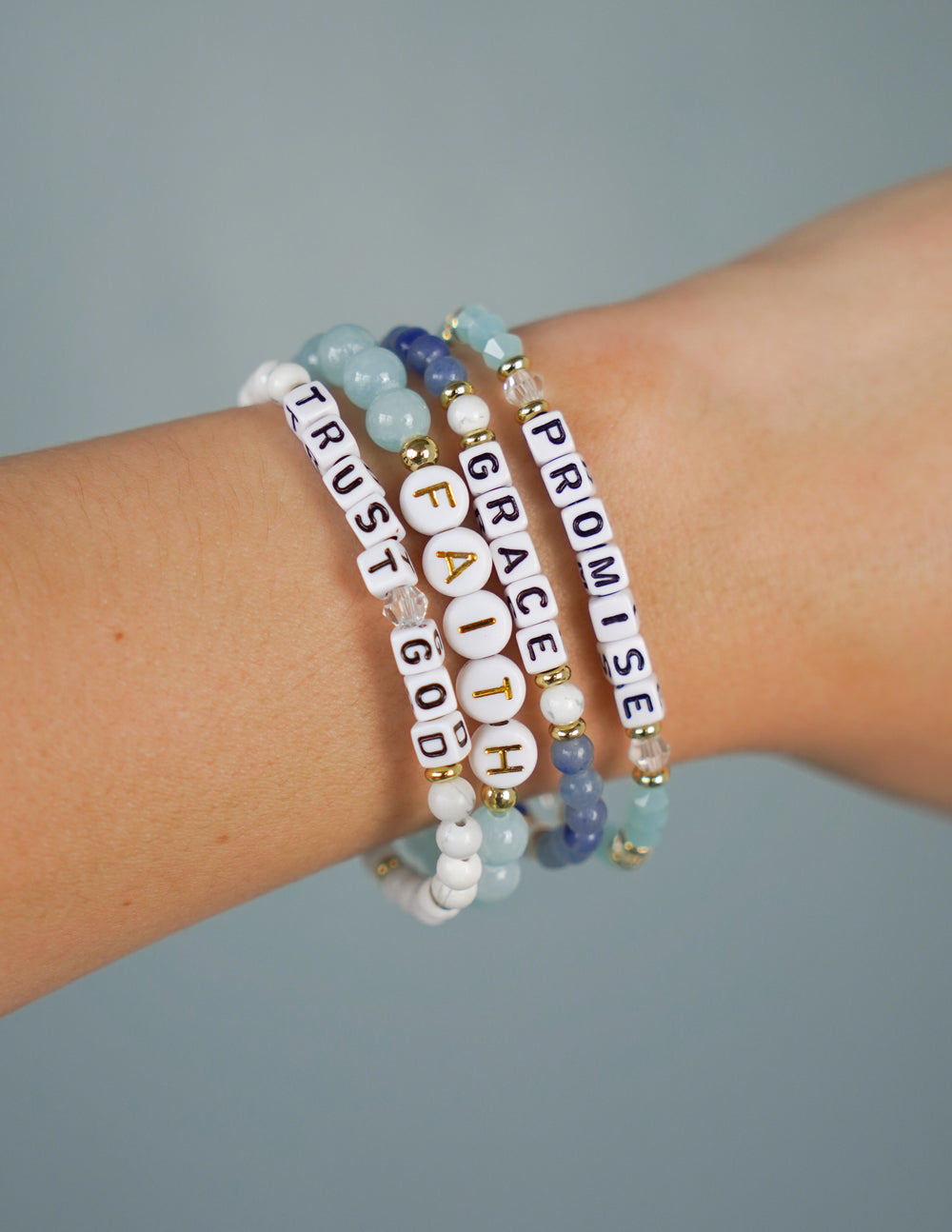 Elevated Faith Trust God Letter Bracelet