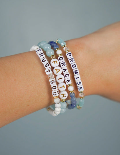 Elevated Faith Trust God Letter Bracelet