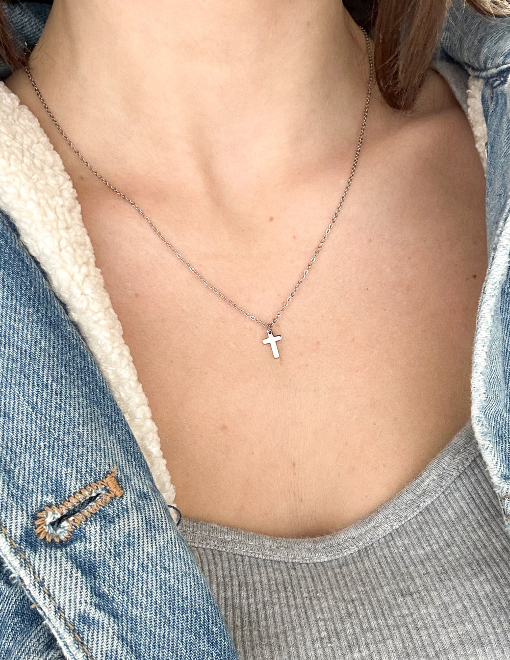 Elevated Faith Silver Cross Necklace