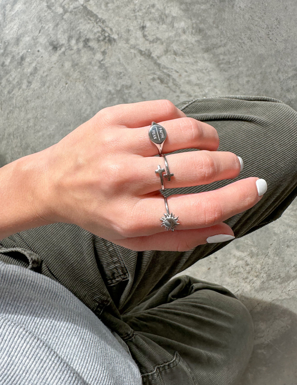Elevated Faith Silver Wrapped Cross Ring