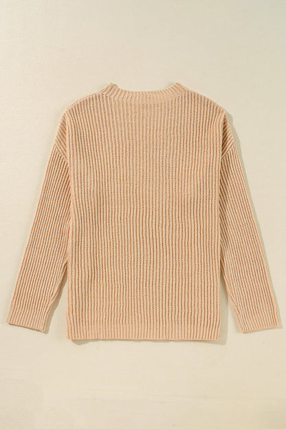 Threaded Pear Avery Side Slits Loose Sweater