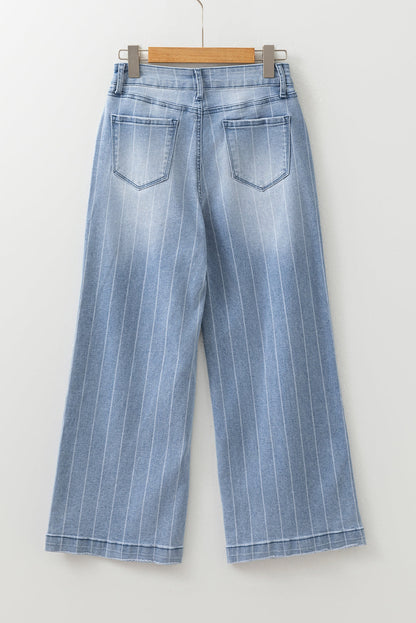 Threaded Pear Sofia Pinstripe Wide Leg Jeans