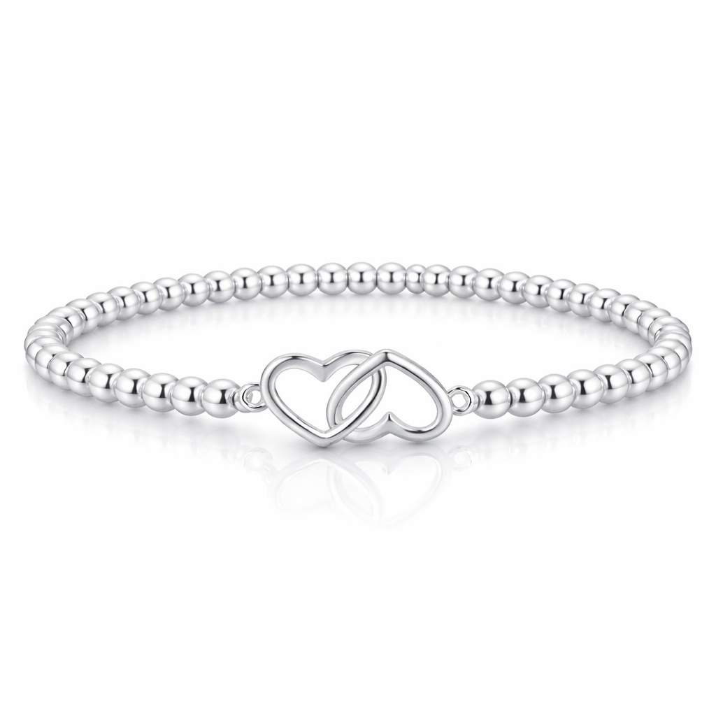 Beaded Intertwined Heart Bracelet