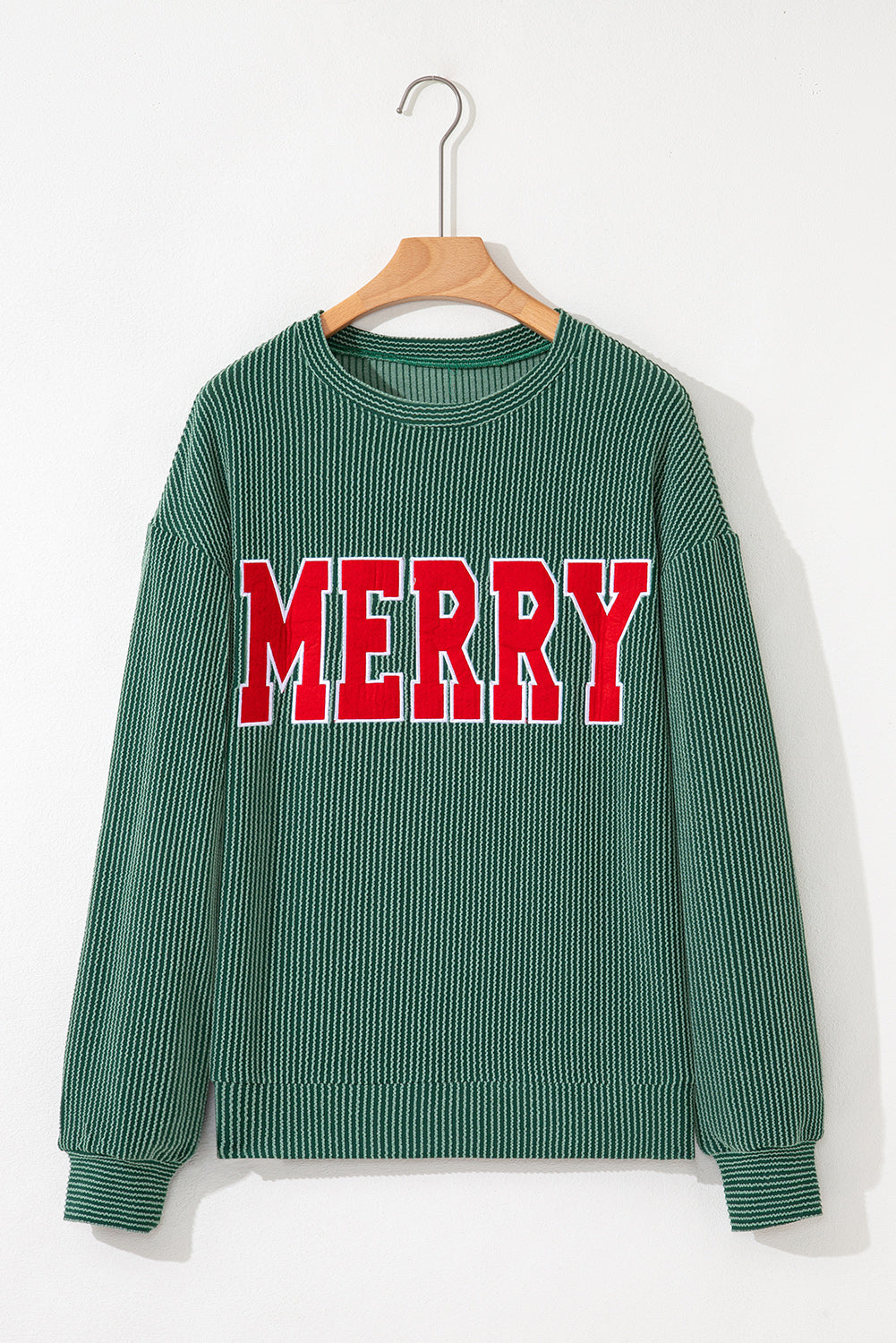 Threaded Pear Aliella Letter Graphic Loose Long Sleeve Top