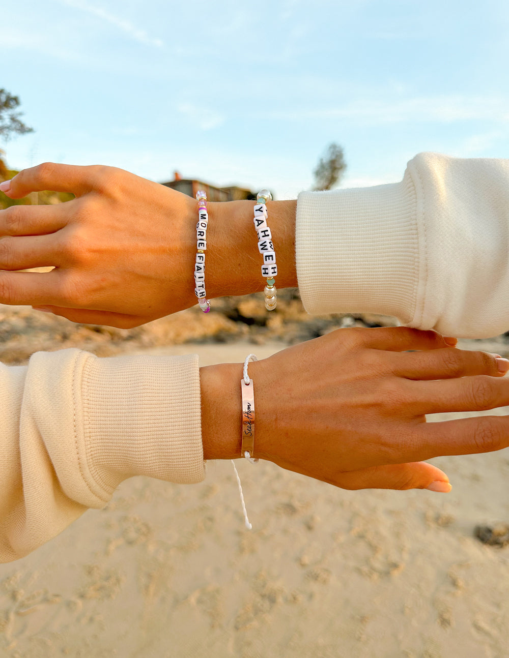 Elevated Faith More Faith Letter Bracelet