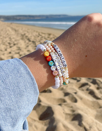 Elevated Faith Peace Multicolored Letter Bracelet