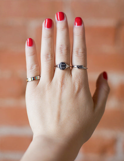Elevated Faith Silver Faith Over Fear Ring