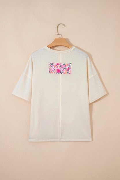 Threaded Pear Poppy Big Flower Oversize Tee