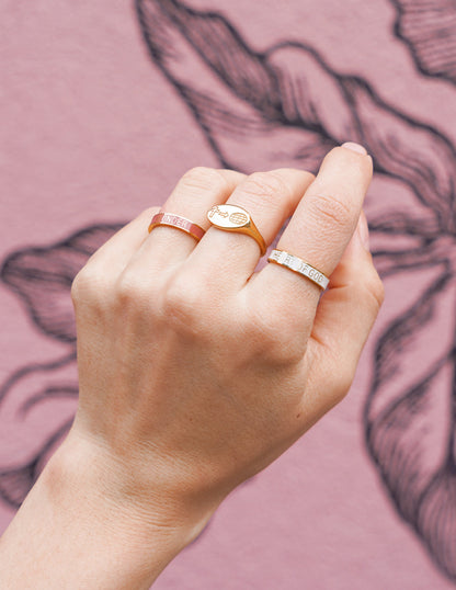 Elevated Faith White Enamel Heart of God Ring