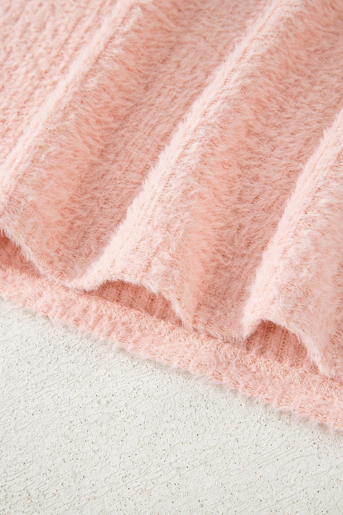 Threaded Pear Ivy Fuzzy Ribbed Texture Long Sleeve Top