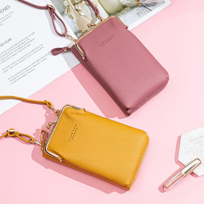 Fashion Lychee Pattern Solid Color Crossbody Bag | Premium Pebbled Texture Shoulder Bag | Minimalist Diagonal Sling Purse for Women | Elegant Daily Travel Messenger Bag