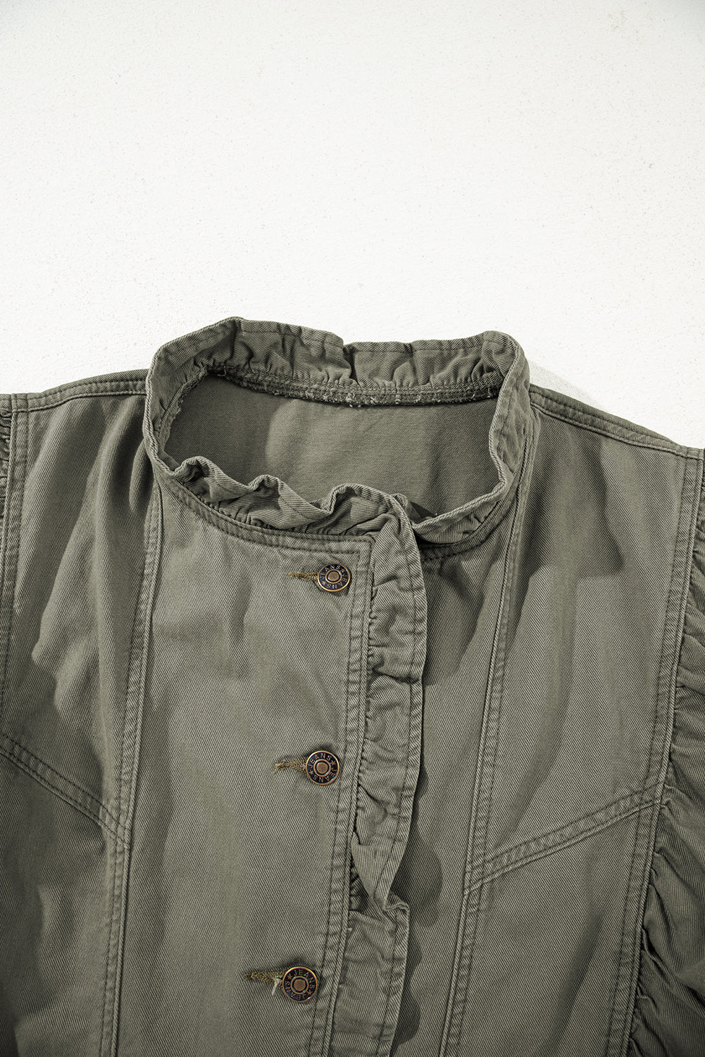 Threaded Pear Abigail Bay Ruffled Patchwork Jacket