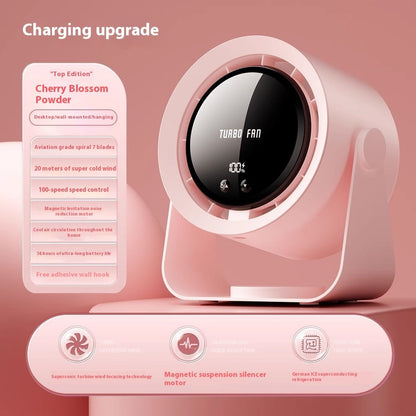 Shaking Head Desk Fan Usb Rechargeable Quiet Small Office Oscillating Fan