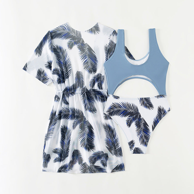 Three-Piece Swimwear Set for Girls, Medium to Large Kids Swimwear