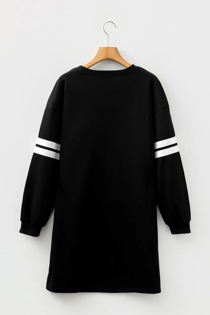Threaded Pear Mia Striped Sleeve Sweatshirt Dress