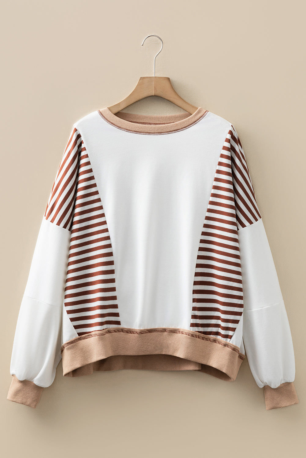 Threaded Pear Zyla Contrast Stitching Oversize Sweatshirt