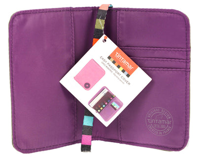 Tintamar Passport Holder Taupe & Purple