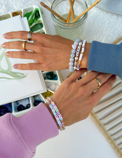 Elevated Faith Pray Pearl Letter Bracelet
