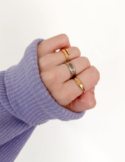 Elevated Faith Cross Gemstone Ring