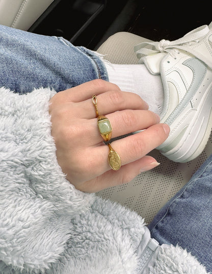 Elevated Faith Emerald Green Signet Ring