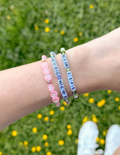 Elevated Faith New Life Letter Bracelet