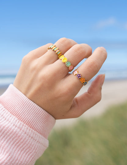 Elevated Faith Floral Enamel Ring