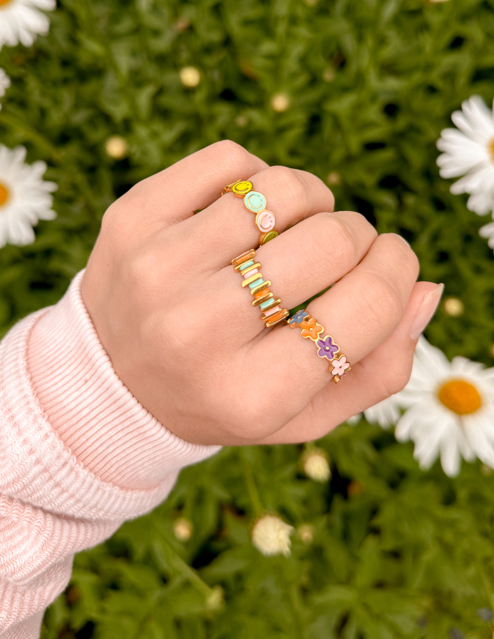 Elevated Faith Floral Enamel Ring