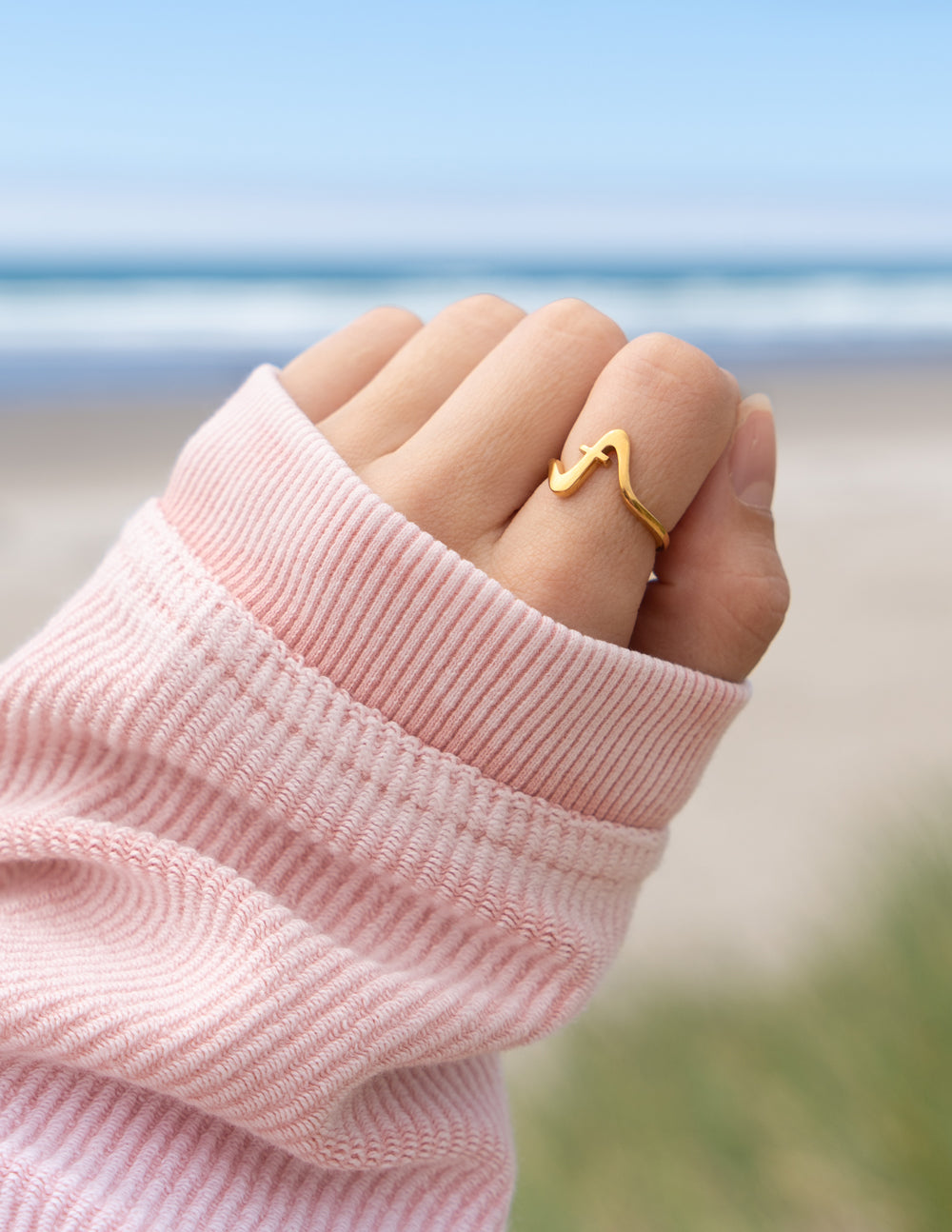 Elevated Faith Wavy Cross Ring