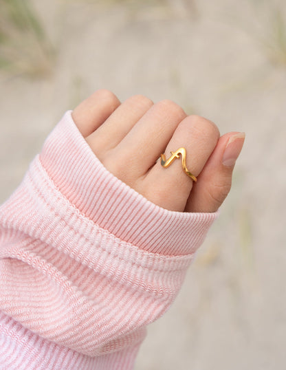 Elevated Faith Wavy Cross Ring