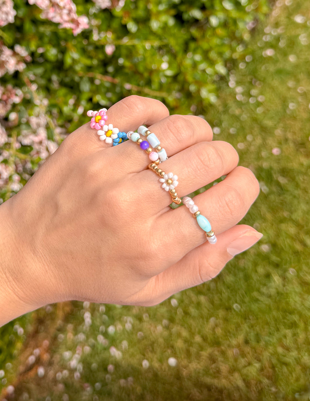 Elevated Faith Pastel Beaded Ring Set