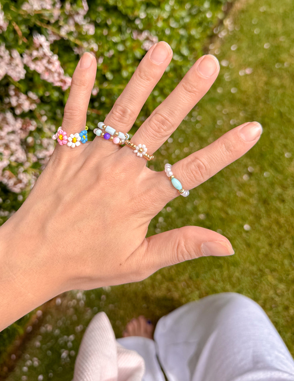 Elevated Faith Pastel Beaded Ring Set