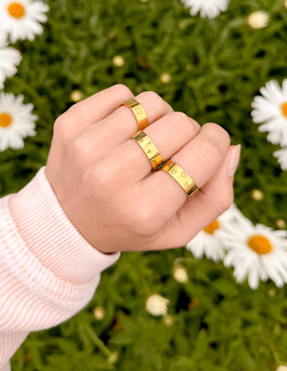 Elevated Faith Peace Engraved Ring Set